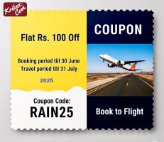  Rainy Day Flat Rs 100 OFF. Save More Keep Flying